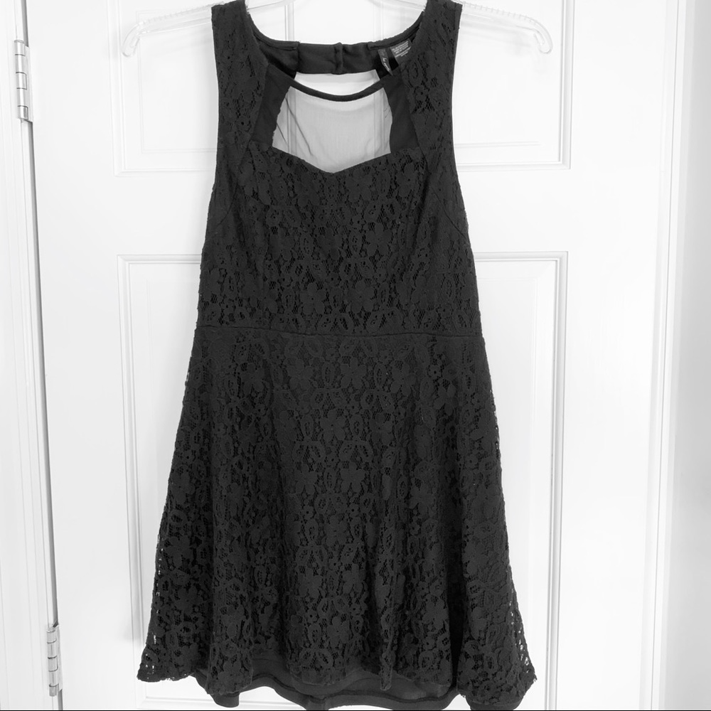 Lace and Mesh Little Black Dress